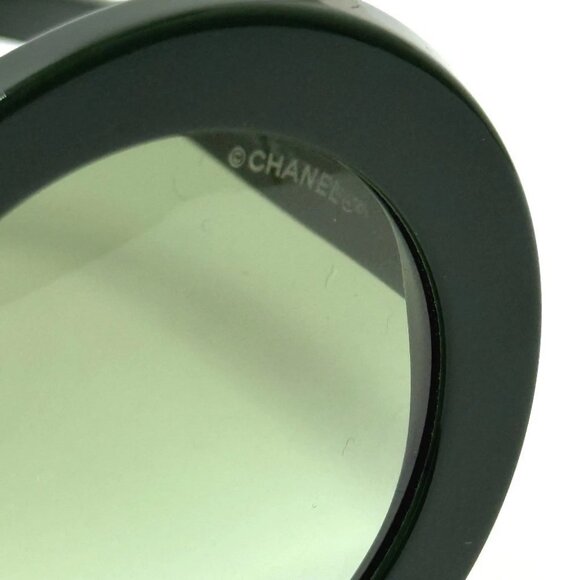 CHANEL 5489-A CC Mark Round Shape Eyewear sunglasses Plastic Green - Picture 11 of 16